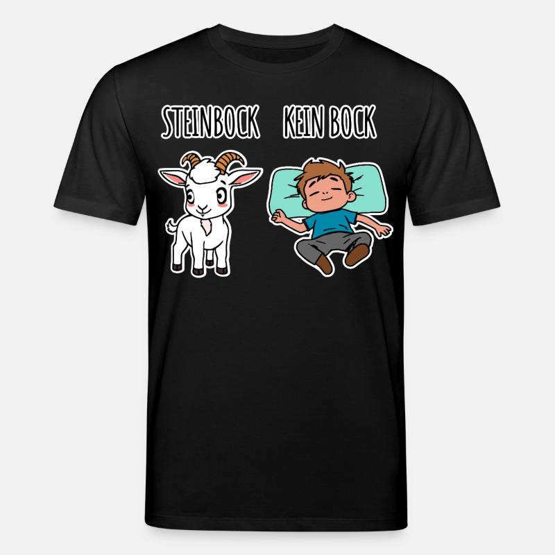 Steinbock - Kein Bock - Achtung Flachwitz! - Stanley/Stella Unisex Bio-T-Shirt CREATOR  - Schwarz