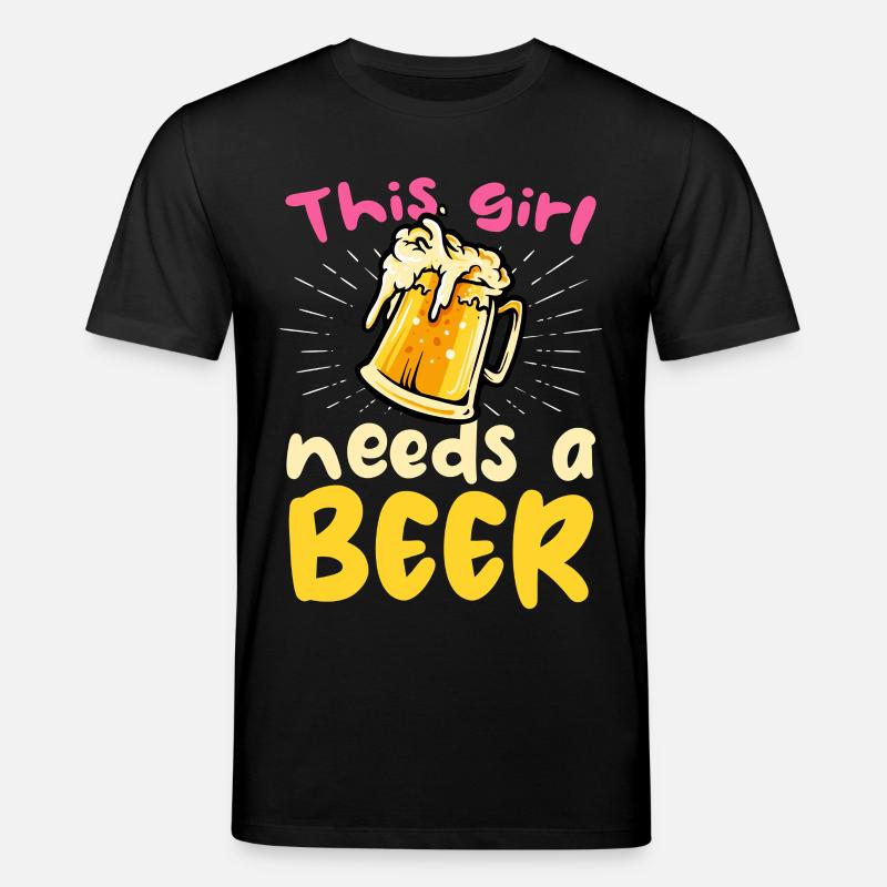 Dieses Mädchen braucht ein Bier - Stanley/Stella Unisex Bio-T-Shirt CREATOR  - Schwarz