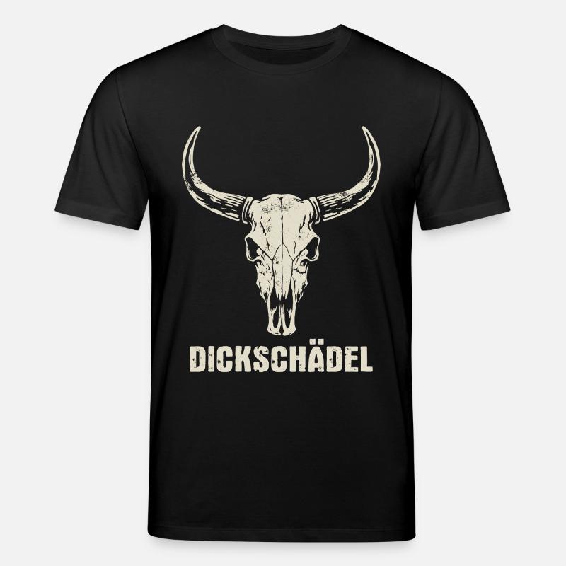 Stierkopf Schädel mit Hörnern - Dickschädel - Stanley/Stella Unisex Bio-T-Shirt CREATOR  - Schwarz