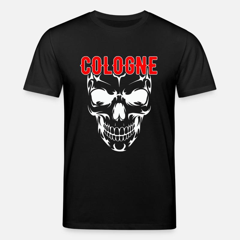 Kölner Schädel mit roter COLOGNE Schrift - Stanley/Stella Unisex Bio-T-Shirt CREATOR  - Schwarz