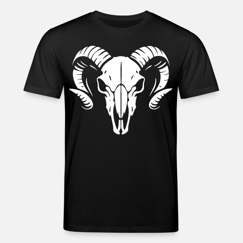 Widderkopf Schädel mit Hörnern - Rammbock - Stanley/Stella Unisex Bio-T-Shirt CREATOR  - Schwarz