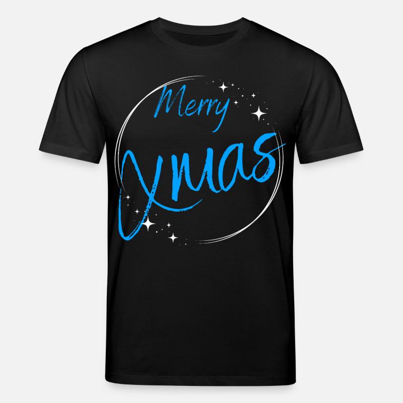 Frohe Weihnachten Script Circle - Stanley/Stella Unisex Bio-T-Shirt CREATOR  - Schwarz