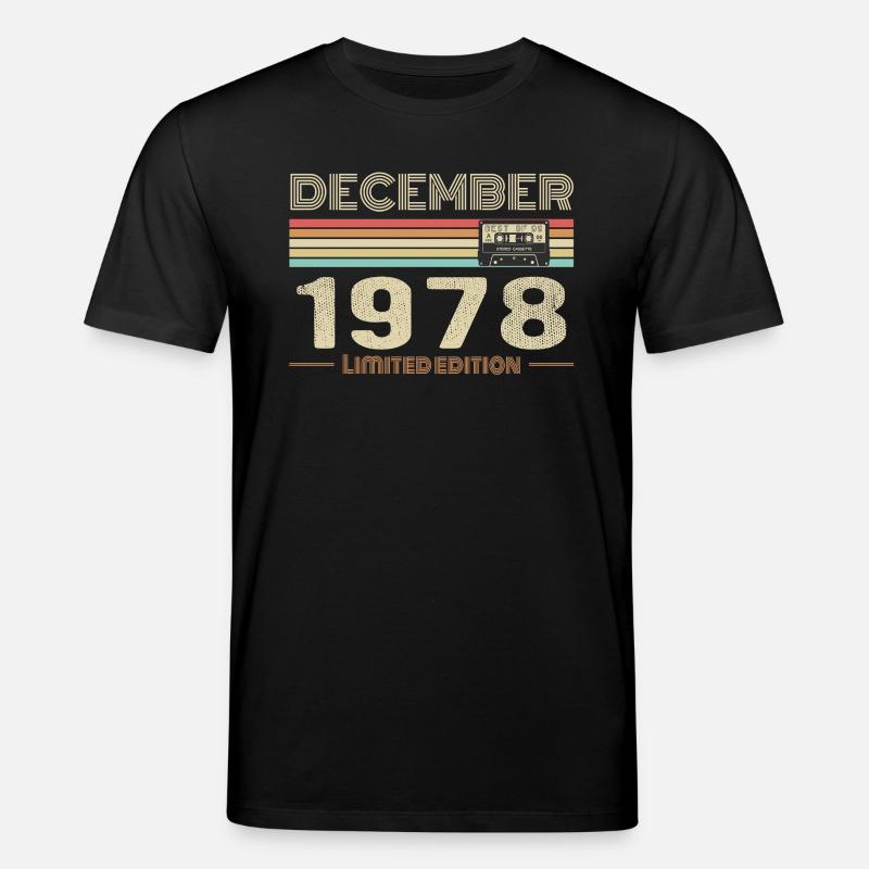 Décembre 1978 anniversaire Décembre 1978 Décembre - T-shirt bio CREATOR Stanley/Stella Unisexe - noir