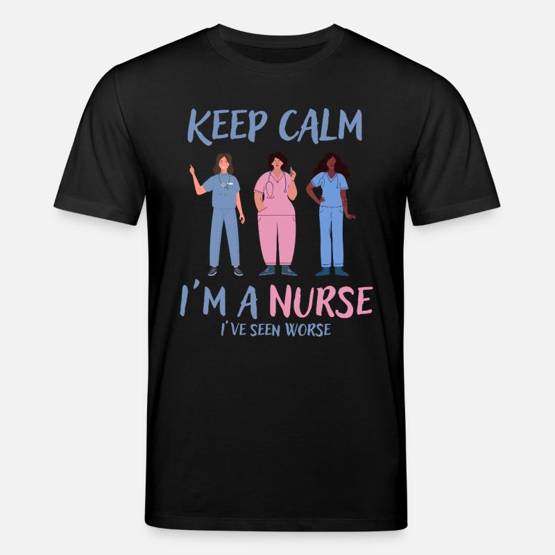 Bleib ruhig, ich bin Krankenschwester - Stanley/Stella Unisex Bio-T-Shirt CREATOR  - Schwarz