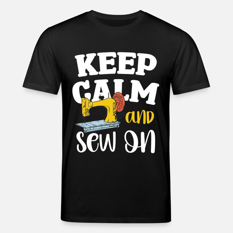 Keep Calm and Sew On - Stanley/Stella Unisex Bio-T-Shirt CREATOR  - Schwarz