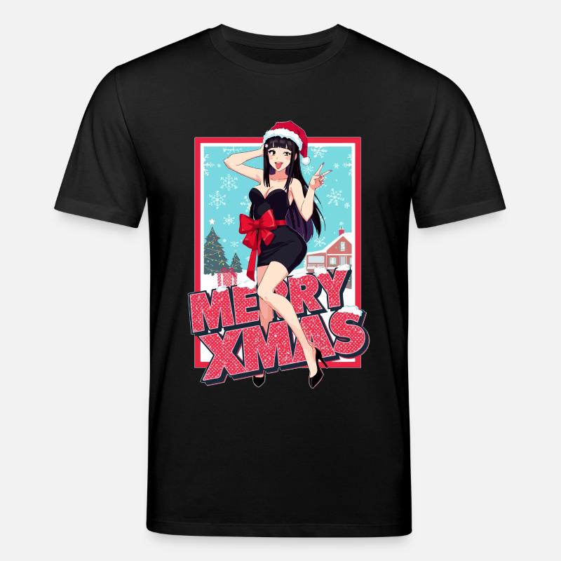 Weihnachts Pinup Xmas Anime Dame - Stanley/Stella Unisex Bio-T-Shirt CREATOR - Schwarz