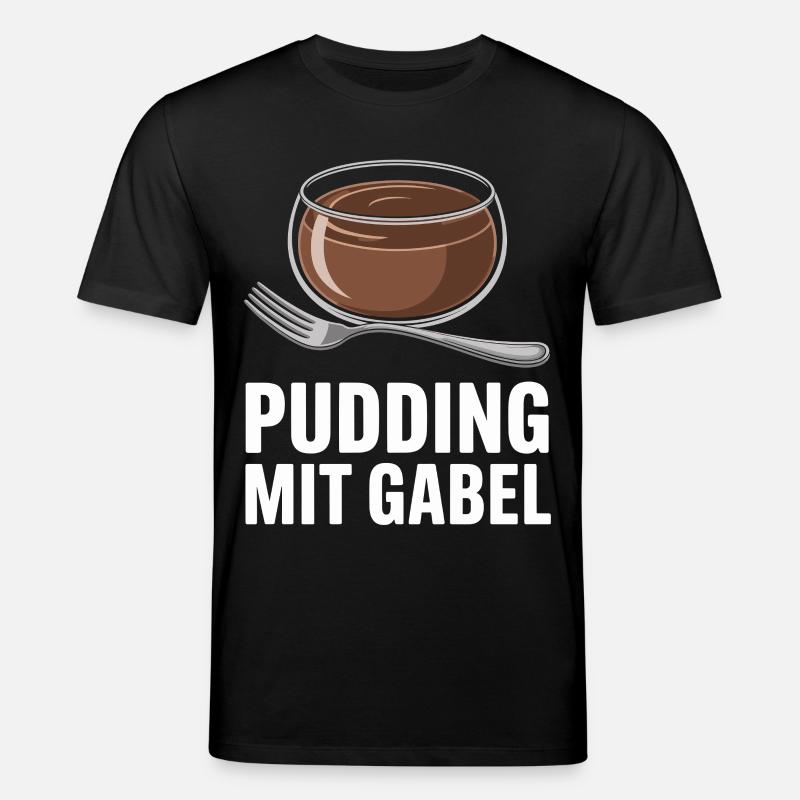 Pudding with fork - Stanley/Stella CREATOR Unisex Organic T-Shirt - black