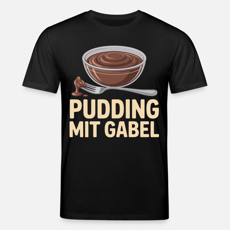 Pudding with fork - Stanley/Stella CREATOR Unisex Organic T-Shirt - black