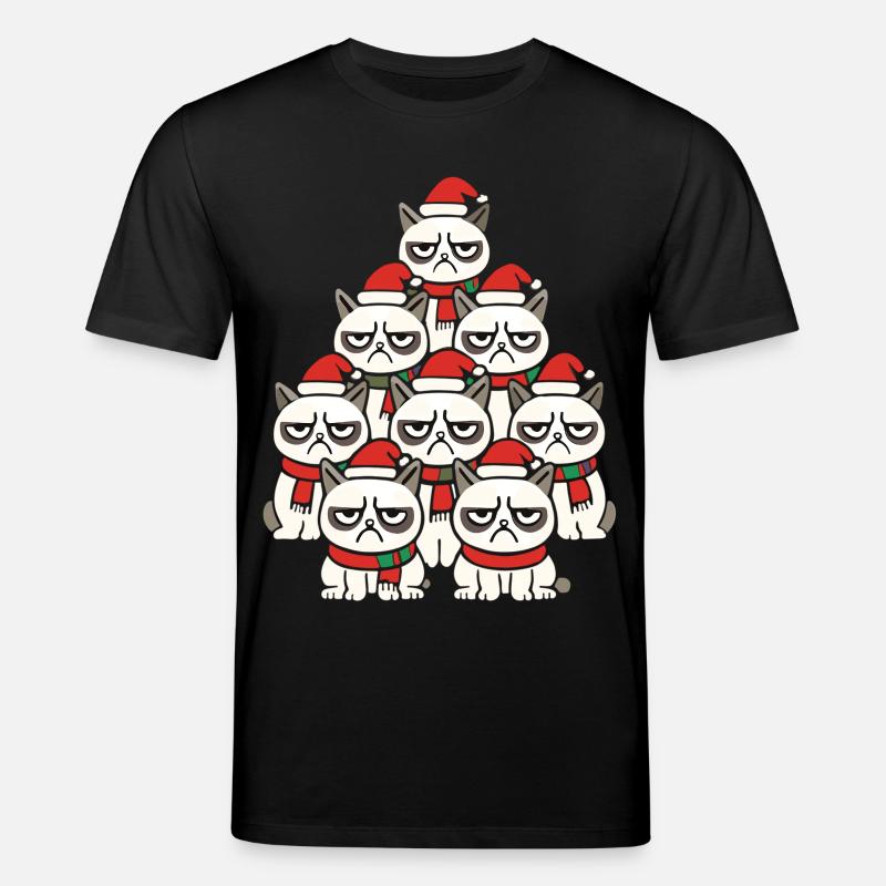  Grumpy Christmas Cats – Lustiges Katzen - Stanley/Stella Unisex Bio-T-Shirt CREATOR  - Schwarz