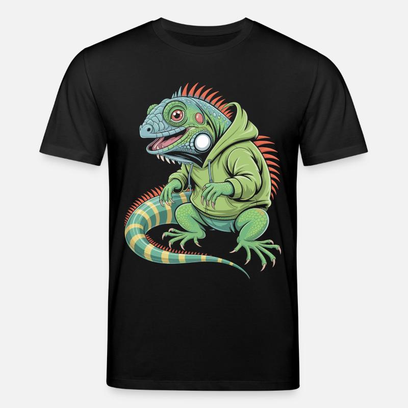 Iguane cool avec sweat à capuche - T-shirt bio CREATOR Stanley/Stella Unisexe - noir
