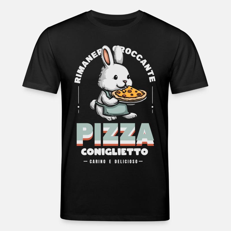 Häschen Pizza - Stanley/Stella Unisex Bio-T-Shirt CREATOR - Schwarz