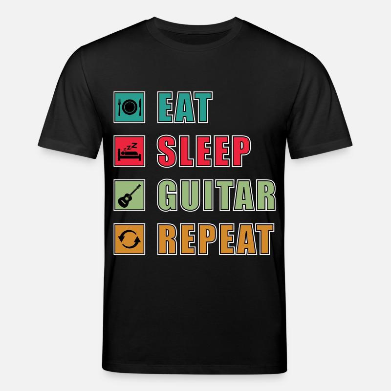Eat Sleep Guitar Repeat - T-shirt bio CREATOR Stanley/Stella Unisexe - noir