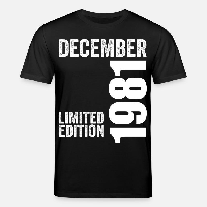 Cadeau Anniversaire Rétro - Décembre 1981 - T-shirt bio CREATOR Stanley/Stella Unisexe - noir