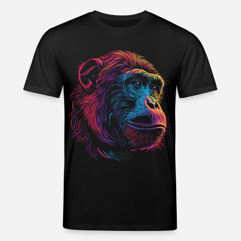 Neon Psychedelischer Affe - Stanley/Stella Unisex Bio-T-Shirt CREATOR  - Schwarz