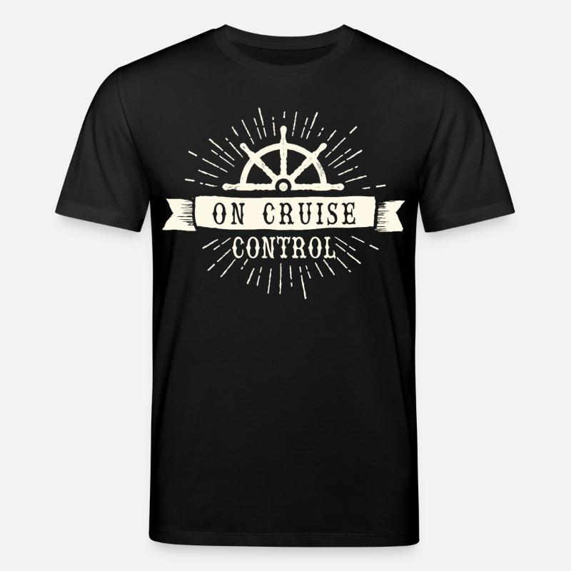 On Cruise Control Nautical Emblem - Stanley/Stella CREATOR Unisex Organic T-Shirt - black