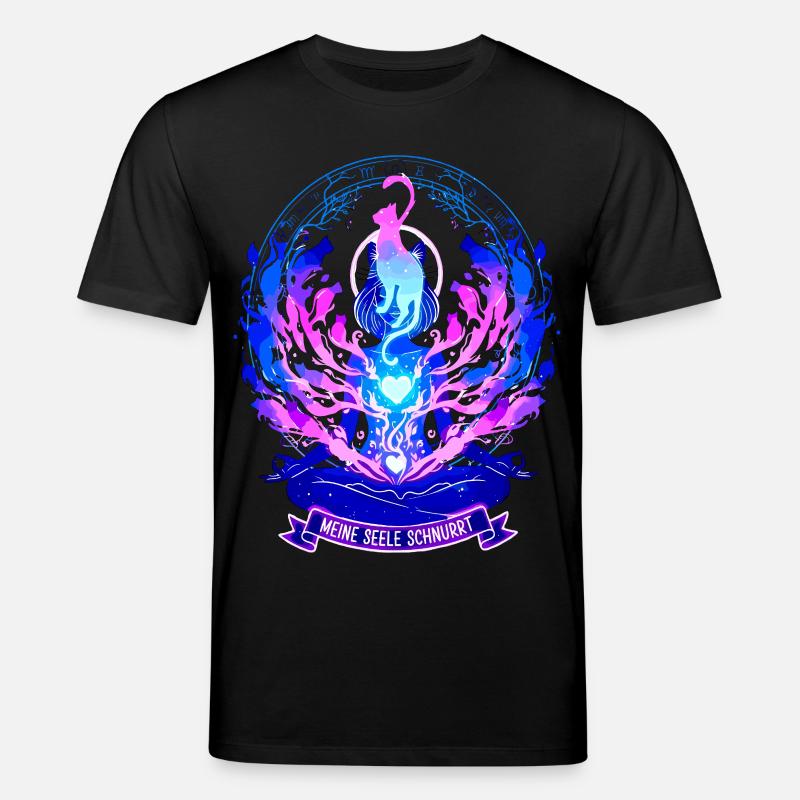 Mon âme ronronne - Déclaration d’aura de chat de yoga - T-shirt bio CREATOR Stanley/Stella Unisexe - noir