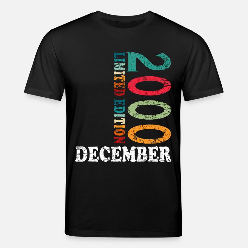 Anniversaire en décembre 2000 - décembre - T-shirt bio CREATOR Stanley/Stella Unisexe - noir