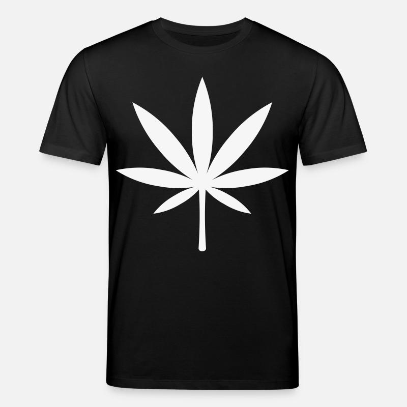 Cannabis / Marihuana / Hanfblatt (White) - Stanley/Stella Unisex Bio-T-Shirt CREATOR  - Schwarz