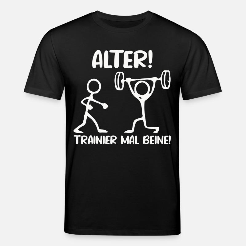 Strichmännchen TRAINIER MAL BEINE Lustiges - Stanley/Stella Unisex Bio-T-Shirt CREATOR  - Schwarz
