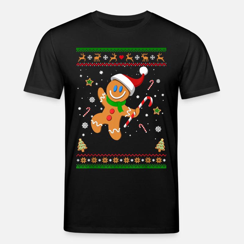 Hässliches Weihnachtspullover Lebkuchenmann Lustiges Geschenk - Stanley/Stella Unisex Bio-T-Shirt CREATOR  - Schwarz