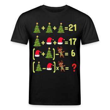 Lustige Weihnachten Mathe Lehrer Kinder Weihnachten Humor - Stanley/Stella Unisex Bio-T-Shirt CREATOR  - Schwarz - Vorne - Alina (178cm) & Michal (187cm)
