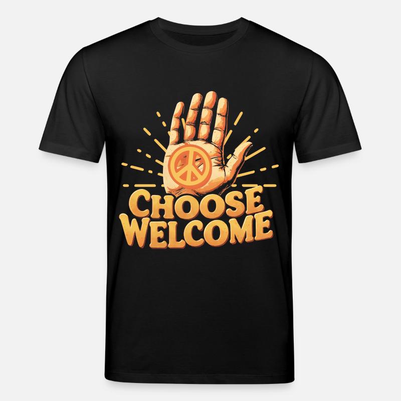 Menschlichkeit Equality Choose Welcome - Stanley/Stella Unisex Bio-T-Shirt CREATOR - Schwarz