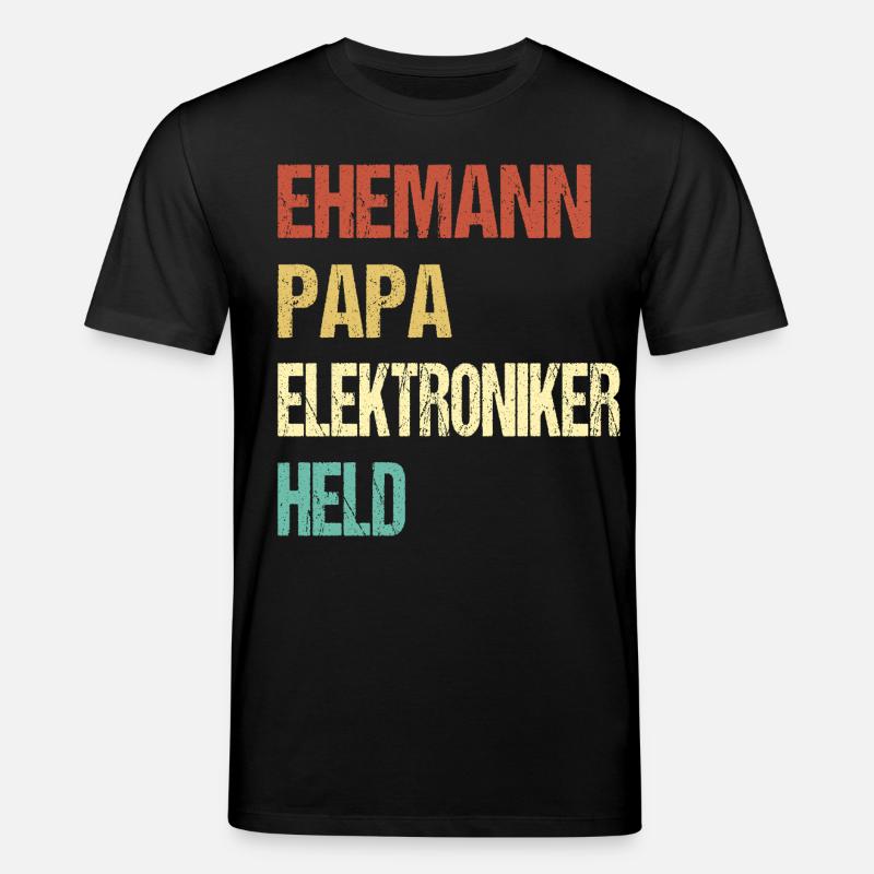 Elektroniker Papa - Stanley/Stella Unisex Bio-T-Shirt CREATOR  - Schwarz