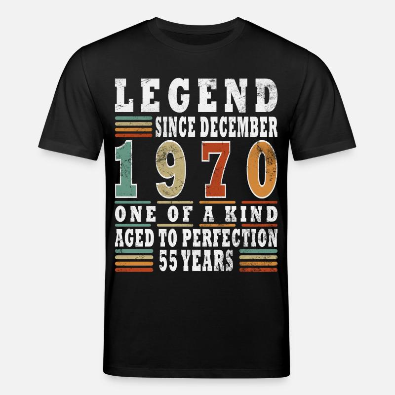 Présent d’anniversaire de décembre 1970 - T-shirt bio CREATOR Stanley/Stella Unisexe - noir