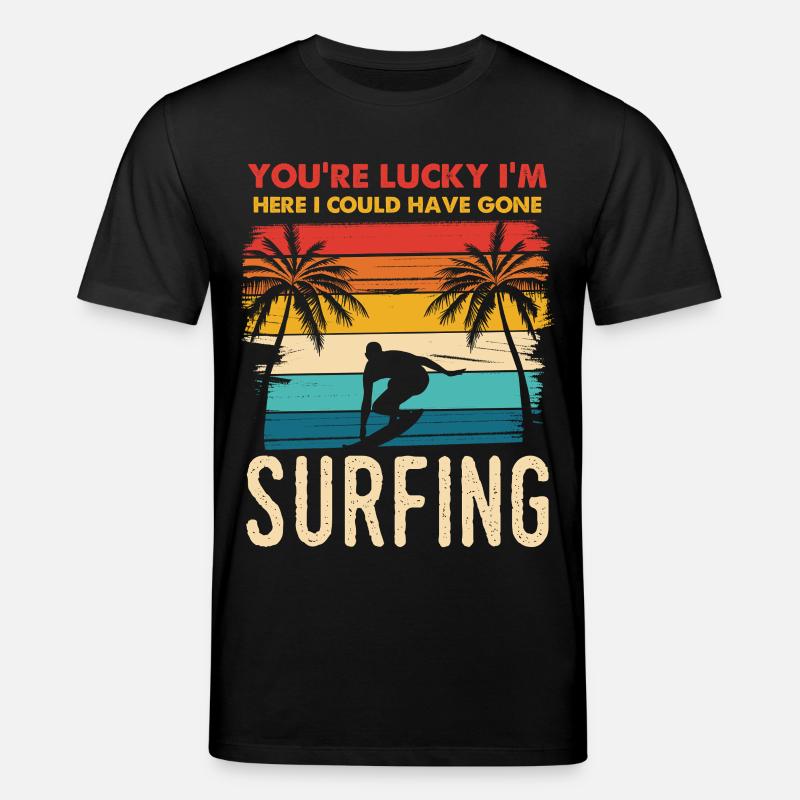 Surf au coucher du soleil - T-shirt bio CREATOR Stanley/Stella Unisexe - noir