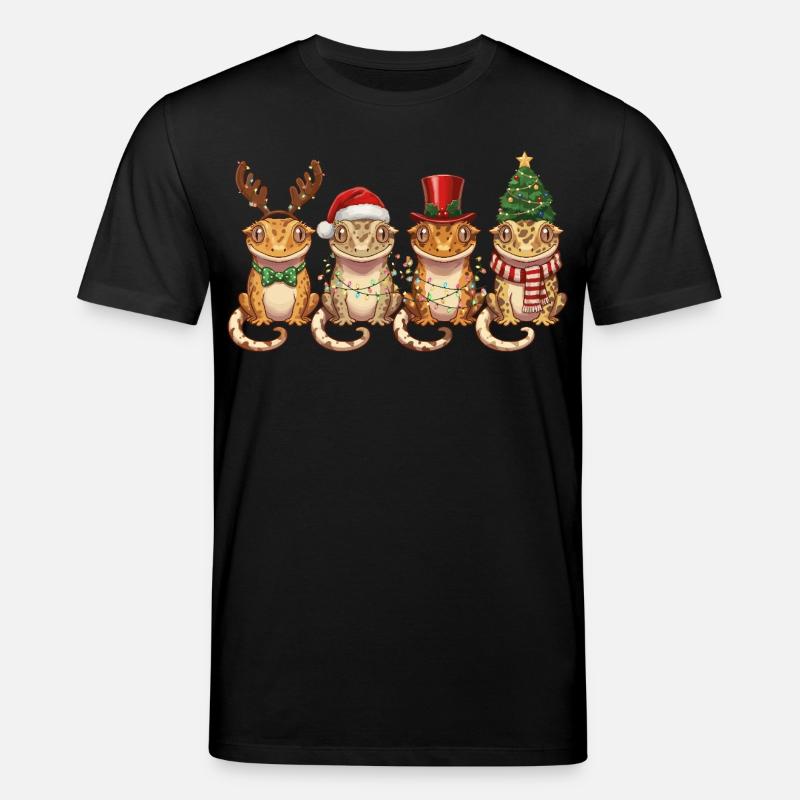 Lumières de Noël Gecko Couronne - T-shirt bio CREATOR Stanley/Stella Unisexe - noir