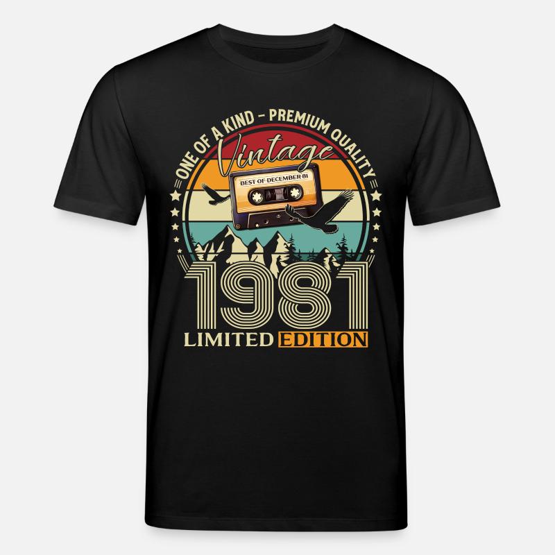 44e anniversaire cassette décembre 1981 - T-shirt bio CREATOR Stanley/Stella Unisexe - noir