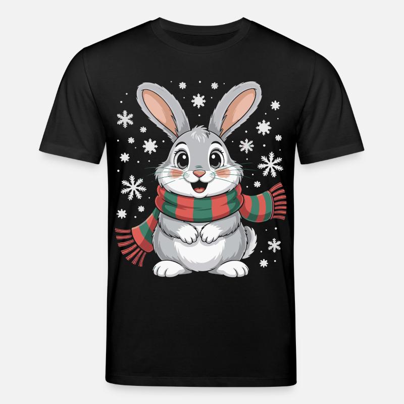 Lapin d’hiver avec écharpe - T-shirt bio CREATOR Stanley/Stella Unisexe - noir