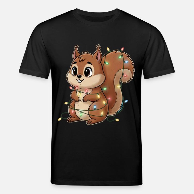 Lichterbehängtes Eichhörnchen - Stanley/Stella Unisex Bio-T-Shirt CREATOR  - Schwarz