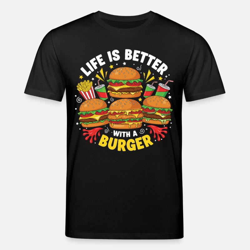 Burger Hamburger - Stanley/Stella Unisex Bio-T-Shirt CREATOR  - Schwarz