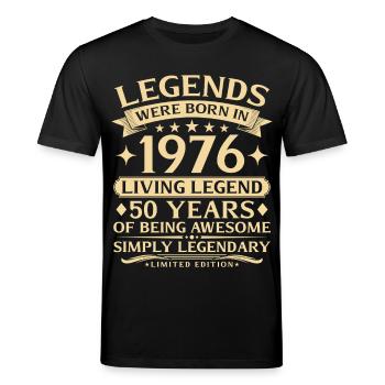 Vintage 1976 Vintage Né 50e anniversaire - T-shirt bio CREATOR Stanley/Stella Unisexe - noir - Devant - Alina (178cm) & Michal (187cm)