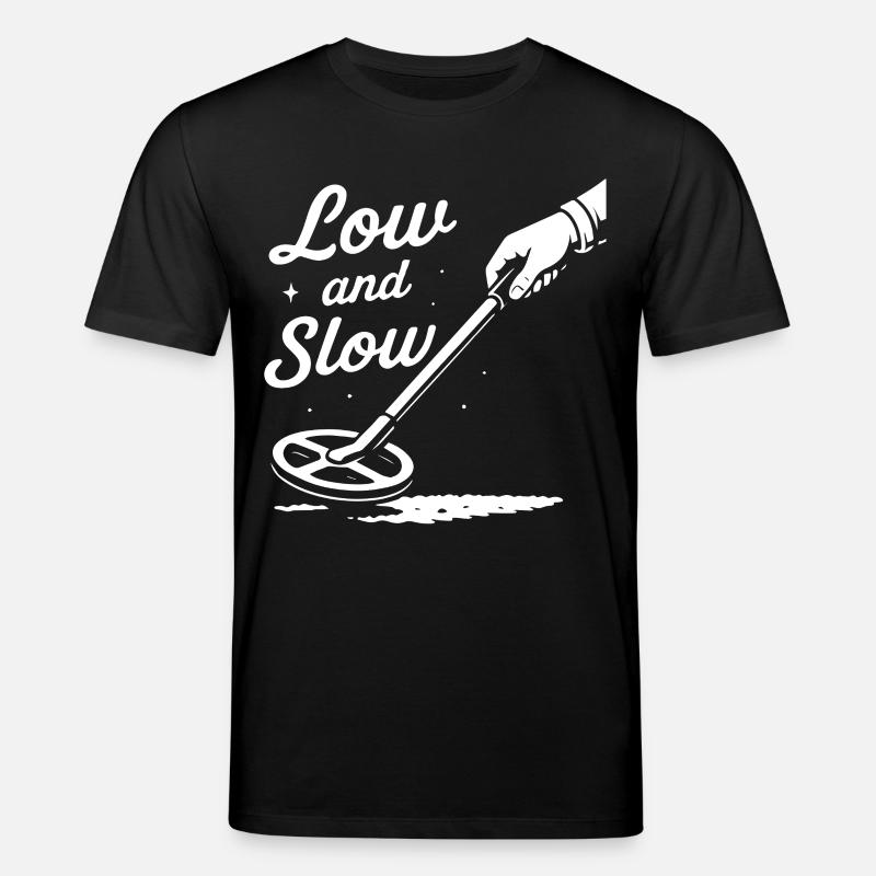 Niedrige und langsame Schatzsuche-Metallerkennung - Stanley/Stella Unisex Bio-T-Shirt CREATOR  - Schwarz