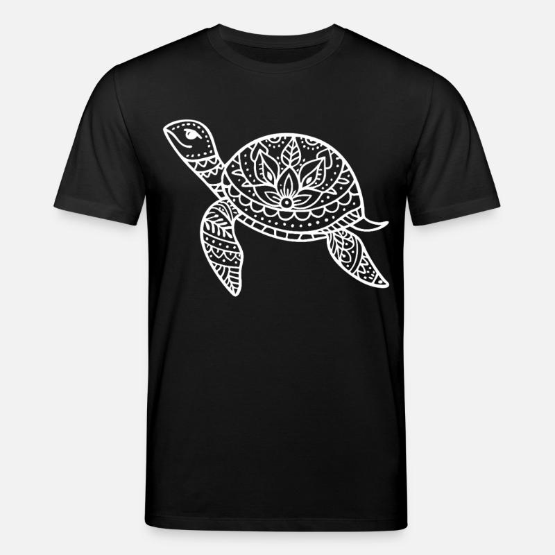Boho Schildkröte mit Musterpanzer - Stanley/Stella Unisex Bio-T-Shirt CREATOR  - Schwarz