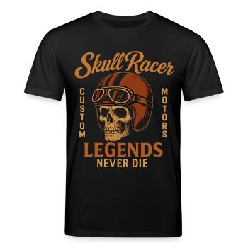 Vintage Skull Racer Motorrad Design - Stanley/Stella Unisex Bio-T-Shirt CREATOR  - Schwarz - Vorne - Alina (178cm) & Michal (187cm)