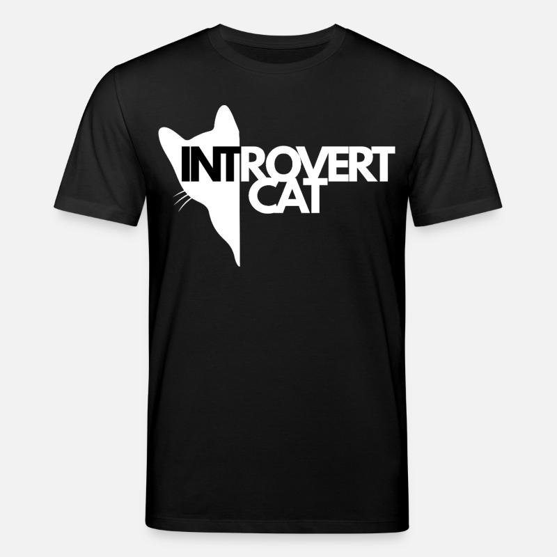 Chat Introverti Silhouette Contrastée - T-shirt bio CREATOR Stanley/Stella Unisexe - noir