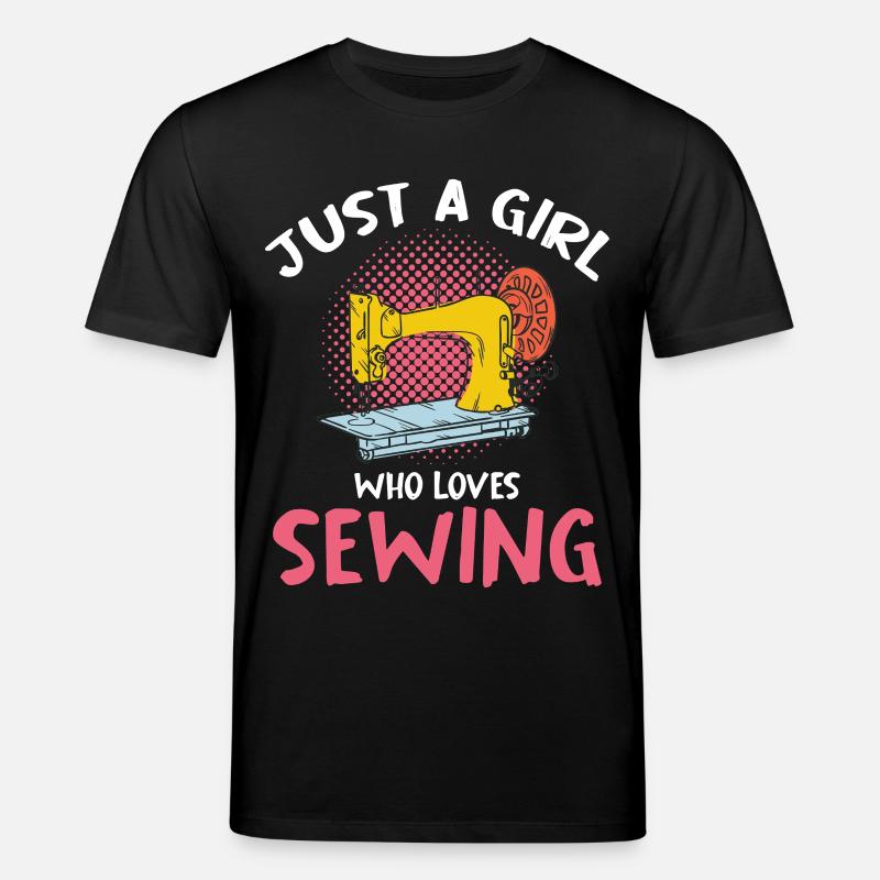 Nur ein Mädchen liebt Nähen - Stanley/Stella Unisex Bio-T-Shirt CREATOR  - Schwarz