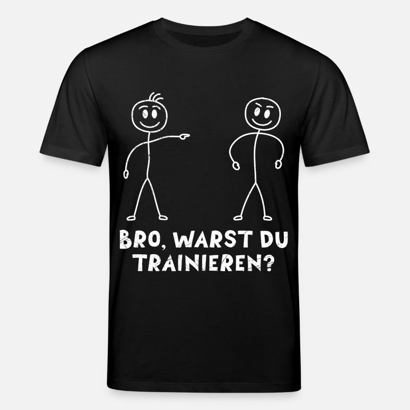 Strichmännchen HAST DU TRAINIERT Lustiges - Stanley/Stella Unisex Bio-T-Shirt CREATOR  - Schwarz