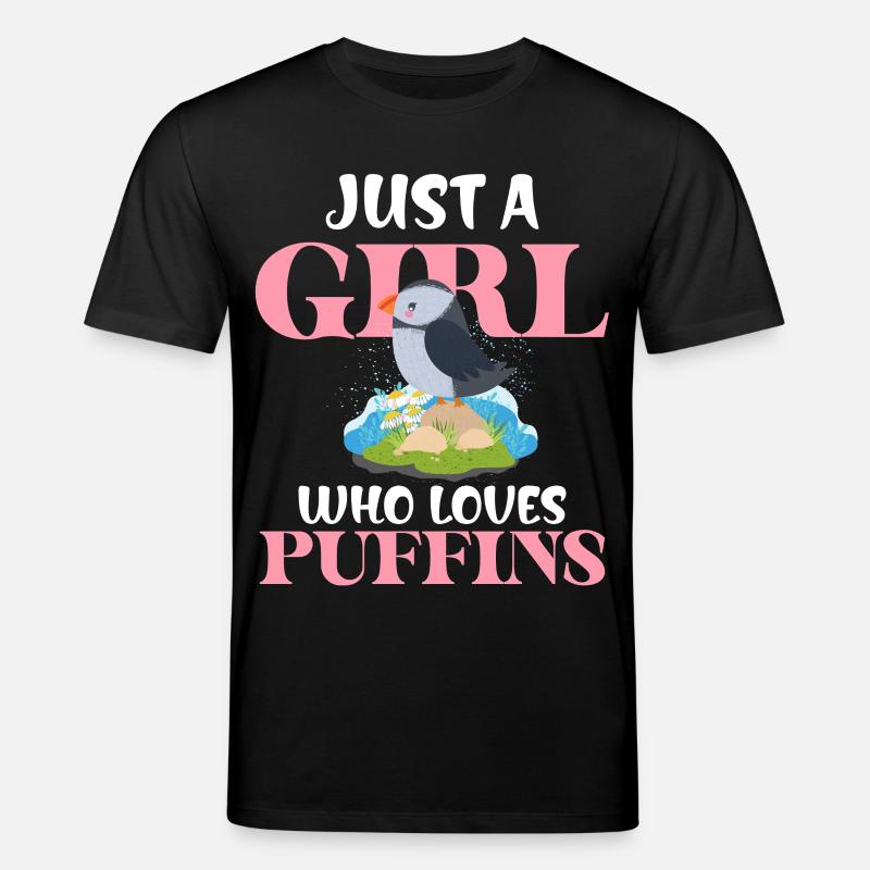 Nur ein Mädchen liebt Puffins - Stanley/Stella Unisex Bio-T-Shirt CREATOR  - Schwarz