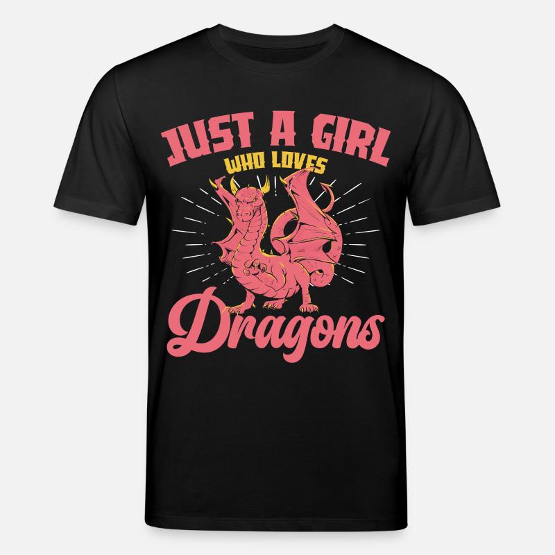 Nur ein Mädchen liebt Drachen - Stanley/Stella Unisex Bio-T-Shirt CREATOR  - Schwarz