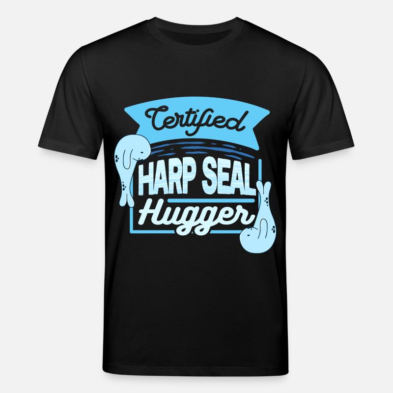 Sattelrobbe Robben Certified Harp Seal Hugger - Stanley/Stella Unisex Bio-T-Shirt CREATOR  - Schwarz
