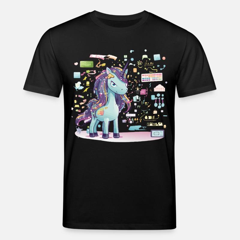 Unicorn Technikzauber Illustration - Stanley/Stella Unisex Bio-T-Shirt CREATOR - Schwarz