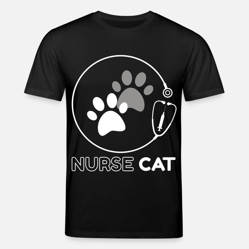 Chat Infirmier Pattes et Stéthoscope - T-shirt bio CREATOR Stanley/Stella Unisexe - noir