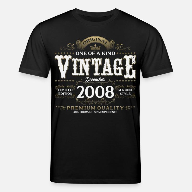 17e anniversaire Millésime décembre 2008 - T-shirt bio CREATOR Stanley/Stella Unisexe - noir
