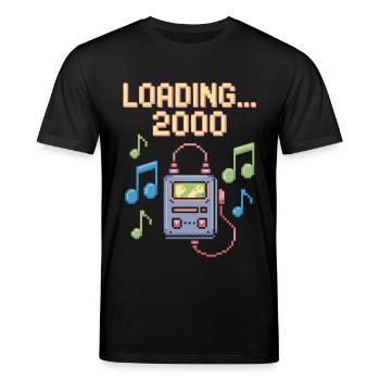 Retro Pixel Design – Loading 2000 - Stanley/Stella Unisex Bio-T-Shirt CREATOR  - Schwarz - Vorne - Alina (178cm) & Michal (187cm)