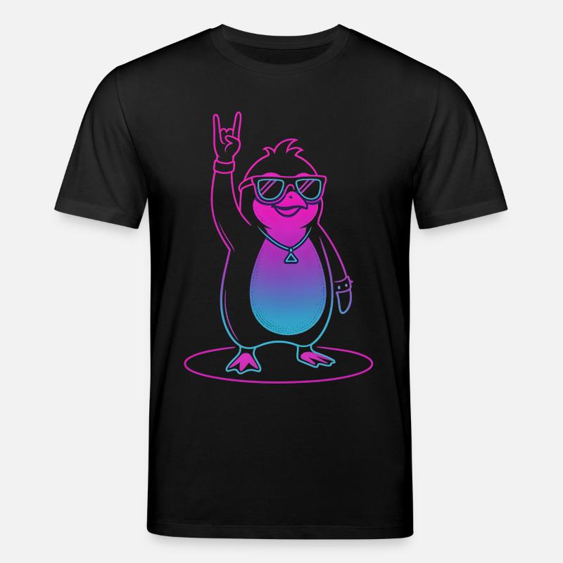 Cooler Rock Pinguin mit Sonnenbrille - Stanley/Stella Unisex Bio-T-Shirt CREATOR  - Schwarz