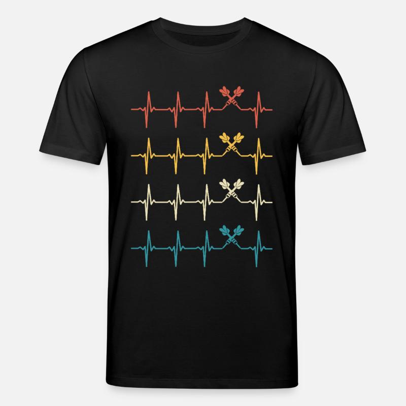 Dart Herzschlag Retro Darts Darter - Stanley/Stella Unisex Bio-T-Shirt CREATOR  - Schwarz